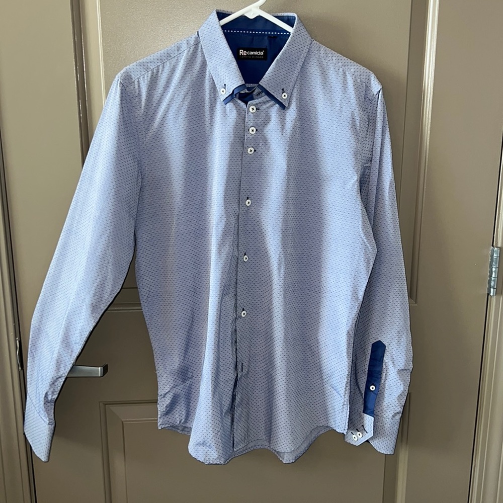 Re Camicia large double collar button down shirt